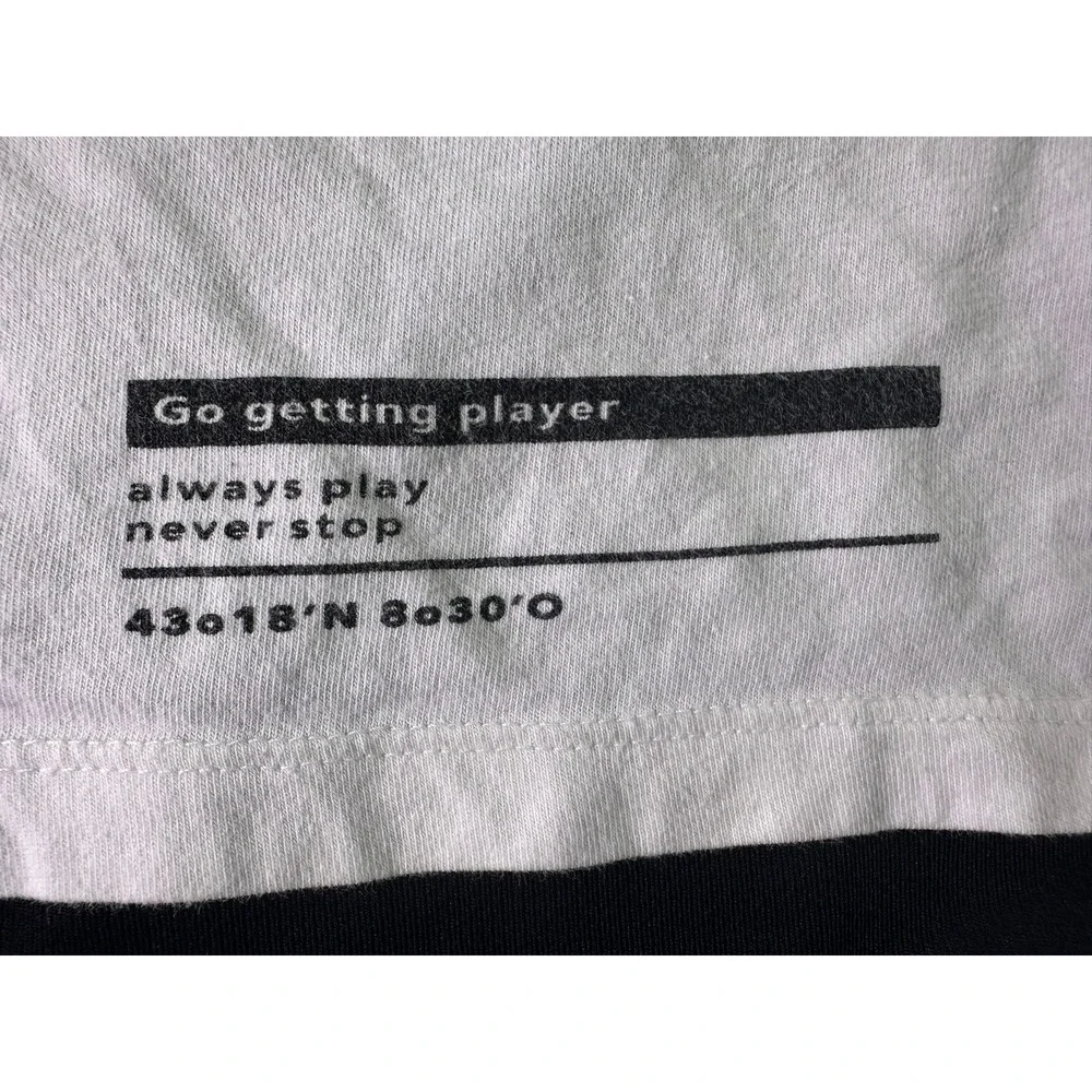 Zara Boys Size 11-12 Flip Reverse Graphic T-Shirt White Black Keep Active Sporty
